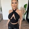 Hera Collection Chelsey Halter Top(Black) Tops