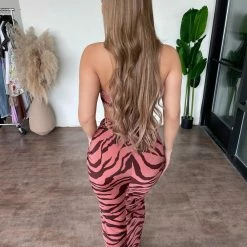 Sabora Tops Hailey Print Matching Set(Dark Magenta)