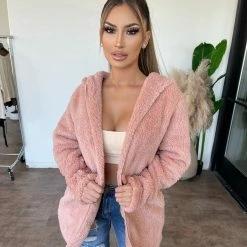 Timing Jacob Fur Cardigan(Dark Pink)