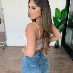 Hera Collection Sabrina Cami Satin Top (Light Blush) Tops