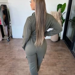 Junie Catalina Zipper Matching Set(Olive) Tops