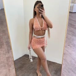 New Pink Bonni Skirt Set(Orange)