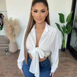 Emory Park Debbie Knot Top (Ivory)