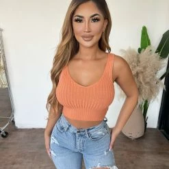 Audrey 3+1 Alva Cropped Top(Burnt Orange)