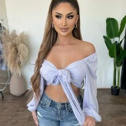 Audrey 3+1 Mia Long Sleeve Top(Lavender) Tops