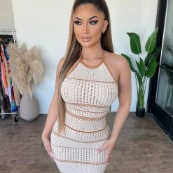 ACOA Dresses/Rompers Sammy Halter Knit Dress (Natural)