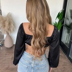 Hey Babe Margot Cropped Top(Black) Tops