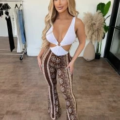 Bear Dance Demi Bell Bottoms(Brown)