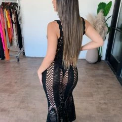 Hera Collection Chloe Bikini Cover Up Dress(Black) Dresses/Rompers