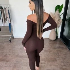 Culture Terra Long Sleeve Jumpsuit(Chocolate)