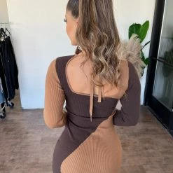 ACOA Dresses/Rompers Ivana Long Sleeve Dress(Tan Multi)