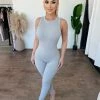 La Luxe Dresses/Rompers Sonia Ribbed Jumpsuit(Heather Grey)