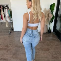 Vibrant Derrick High Rise Mom Jeans(Light)