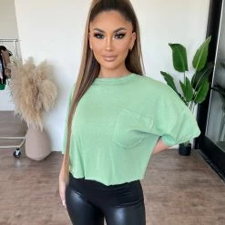 Mono B Olivia Cropped Tee(Lime)