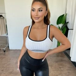 ANWND Ines Cropped Top(Cream/Black) Tops