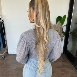 Saints & Hearts Brielle Knot Top(Heather Grey)