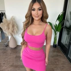 Sabora Ivy Skirt Set(Fuchsia) Tops