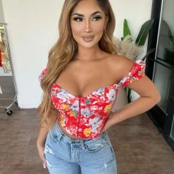 Privy Tops Talia Corset Top(Red)