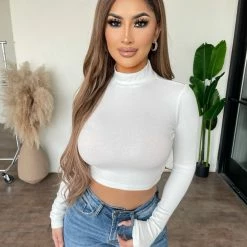 Tic Toc Zuri Long Sleeve Top(White)Final Sale