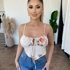 Audrey 3+1 Ruthie Floral Print Top(Tan) Tops