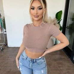 Mono B Debbee Short Sleeve Top(Toast) Tops