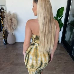 Junie Dresses/Rompers Lana Tie Dye Tube Dress(Black/Yellow)