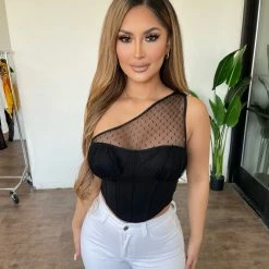 Privy Hattie Cropped Top(Black) Tops